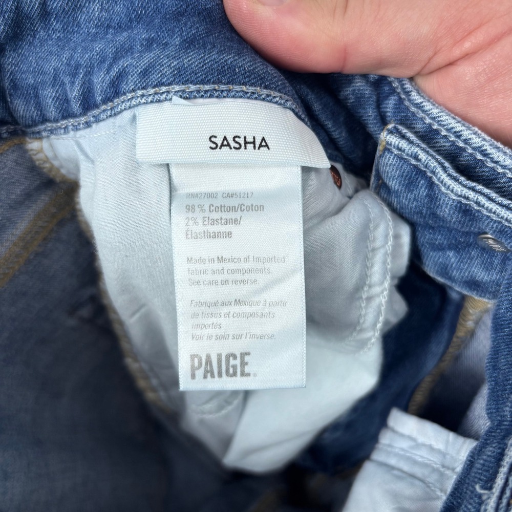 Paige Sasha Jeans Womens 28 Blue High Rise Wide Leg Stefania Distressed Denim - Picture 8 of 10